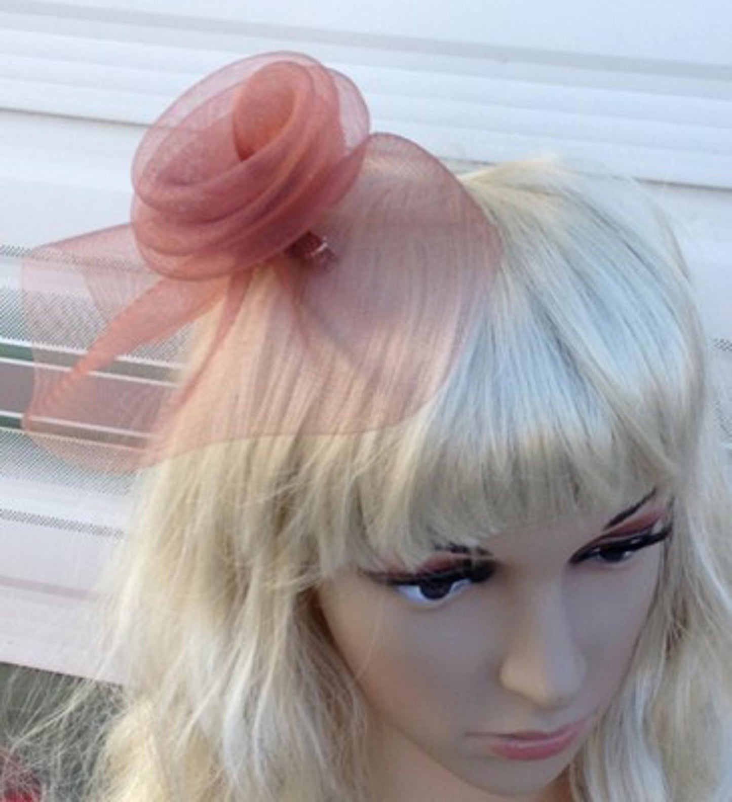 brown tan fascinator millinery feather brooch clip wedding hat bridal ascot race