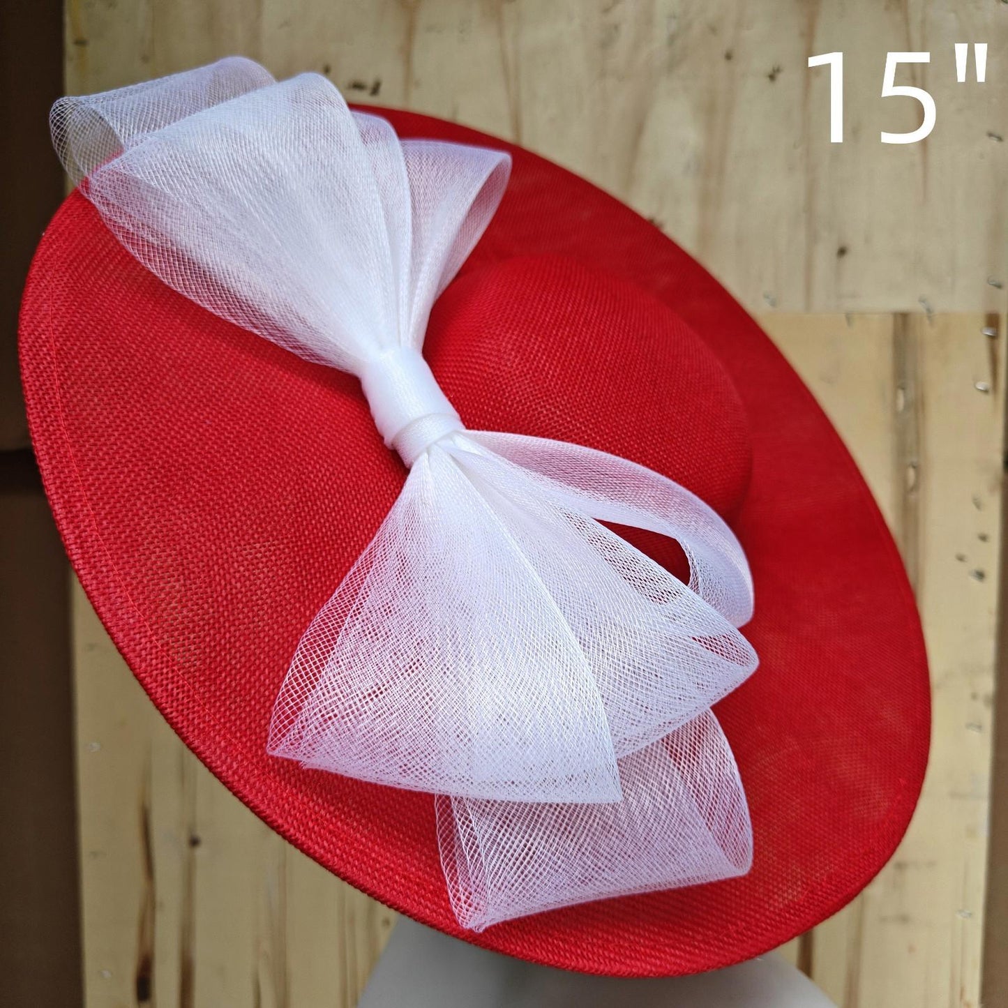 red white fascinator wedding hatinator hat Kentucky Derby Royal Ascot bow