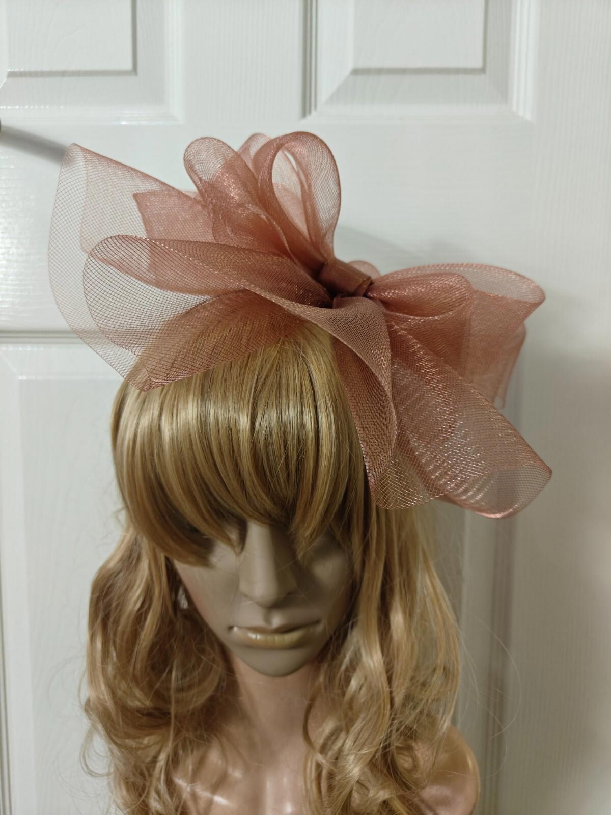 brown caramel fascinator millinery burlesque headband wedding hat ascot race