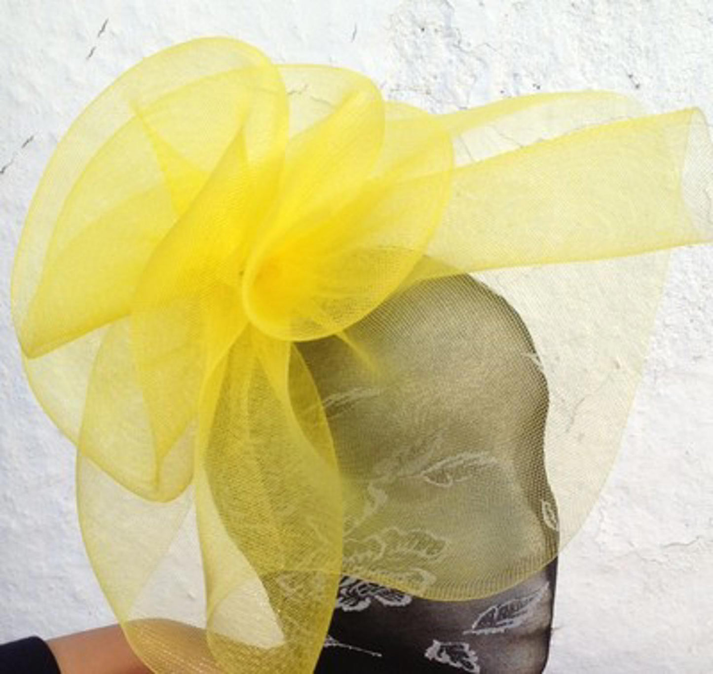 yellow fascinator millinery burlesque wedding hat ascot race bridal party hair