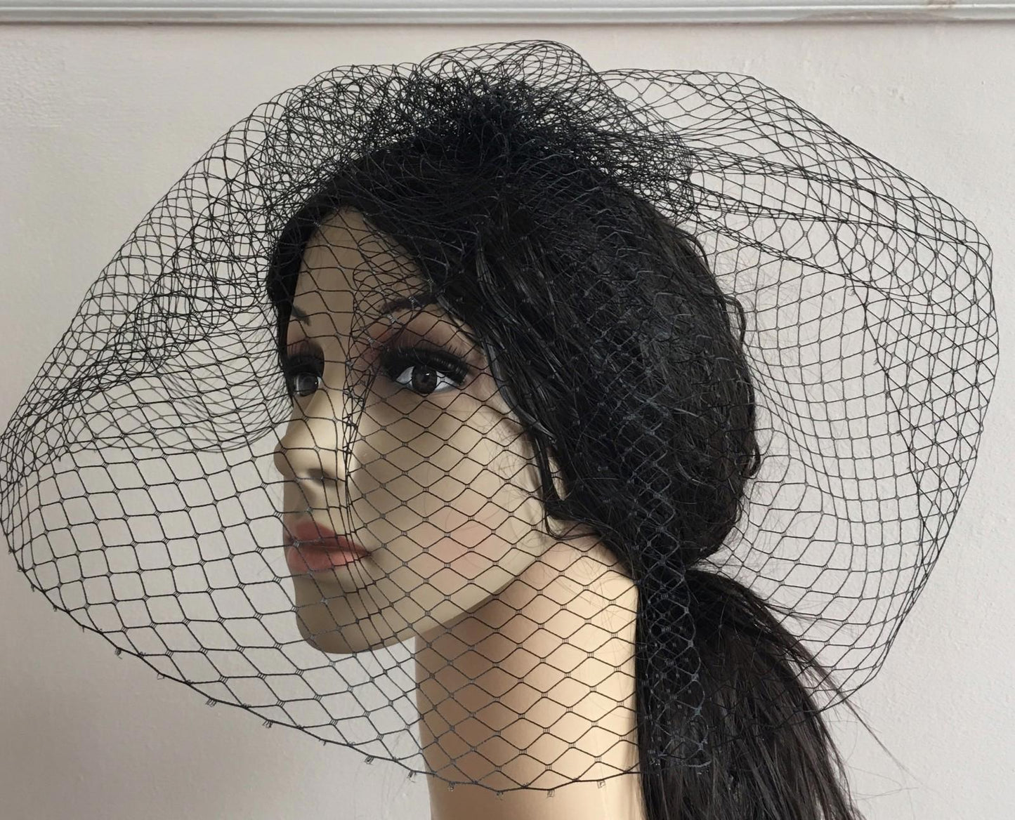 black french veil veiling fascinator wedding bridal hair hat comb clip race