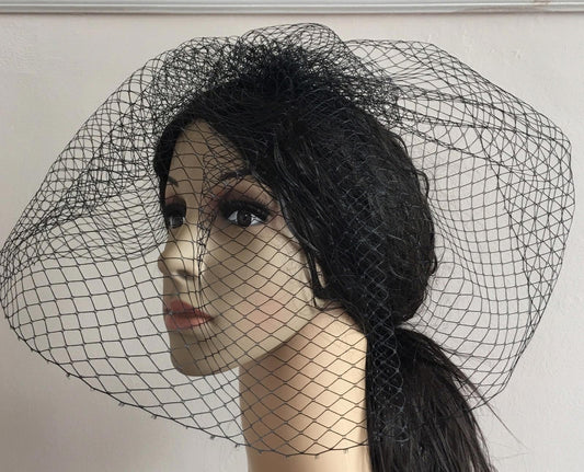 black french veil veiling fascinator wedding bridal hair hat comb clip race