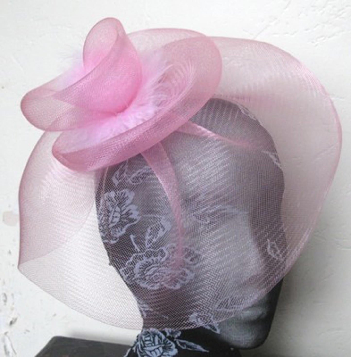 baby pink feather fascinator millinery burlesque headband wedding hat hair