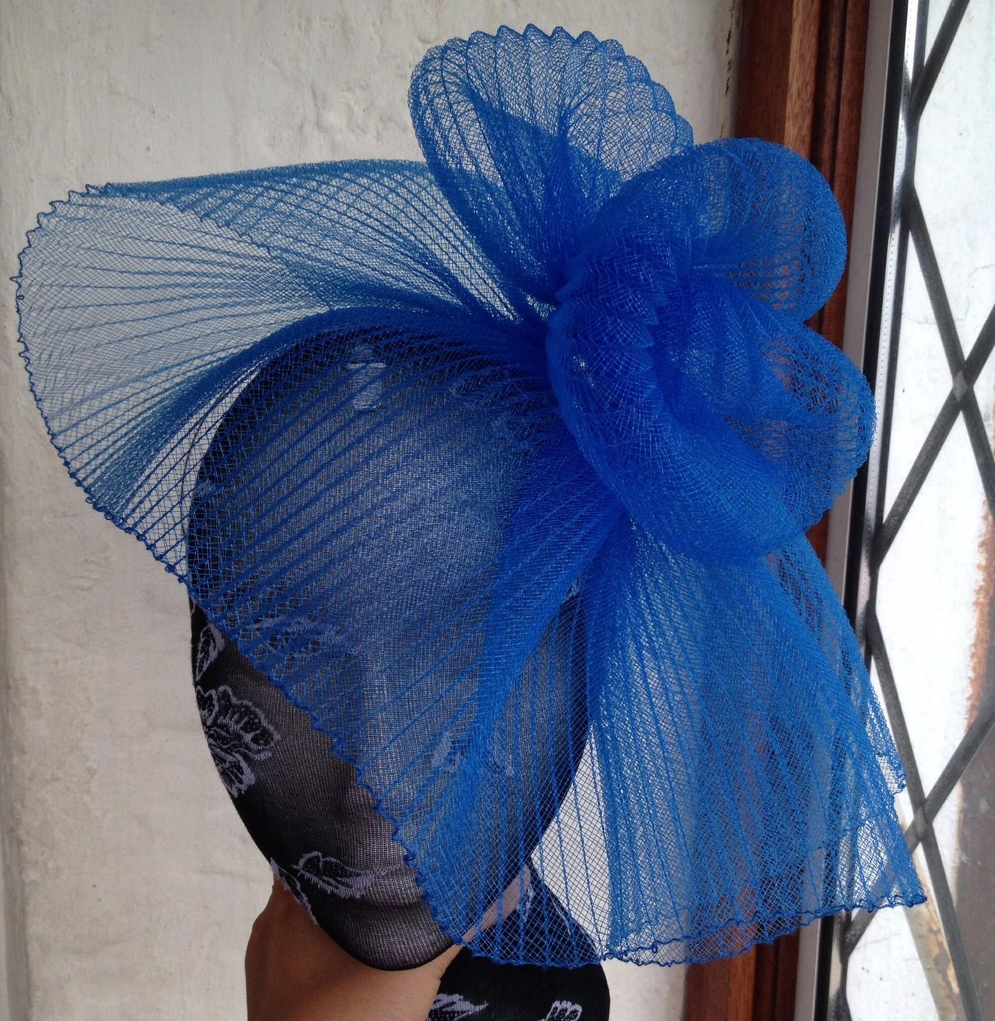 Blue fascinator millinery burlesque wedding hat hair piece ascot race bridal 1