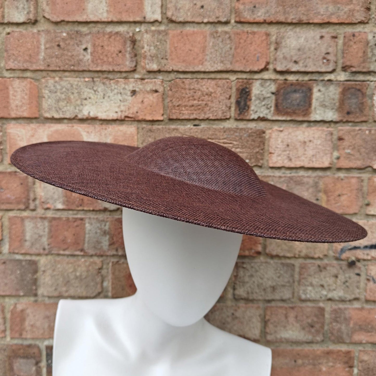 dark brown large wide brim plain hatinator fascinator base wedding hat