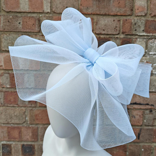 baby blue handmade fascinator millinery headband wedding hat race party