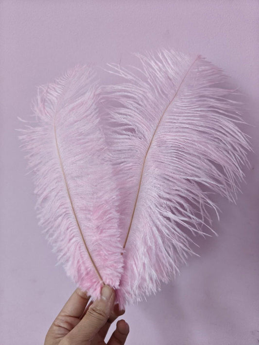 light pink ostrich feather hair clip fascinator fancy dress costume dance party
