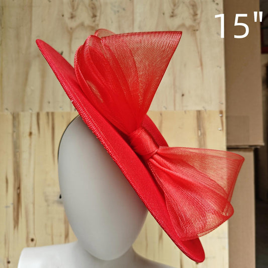 red fascinator wedding hatinator hat Kentucky Derby Royal Ascot bow