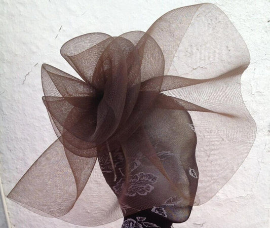 brown headband crin fascinator millinery hat wedding ascot