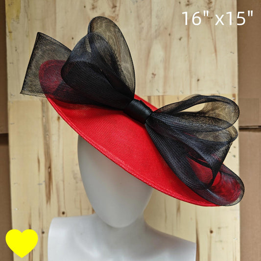 red black fascinator wedding hatinator hat Kentucky Derby Royal Ascot bow