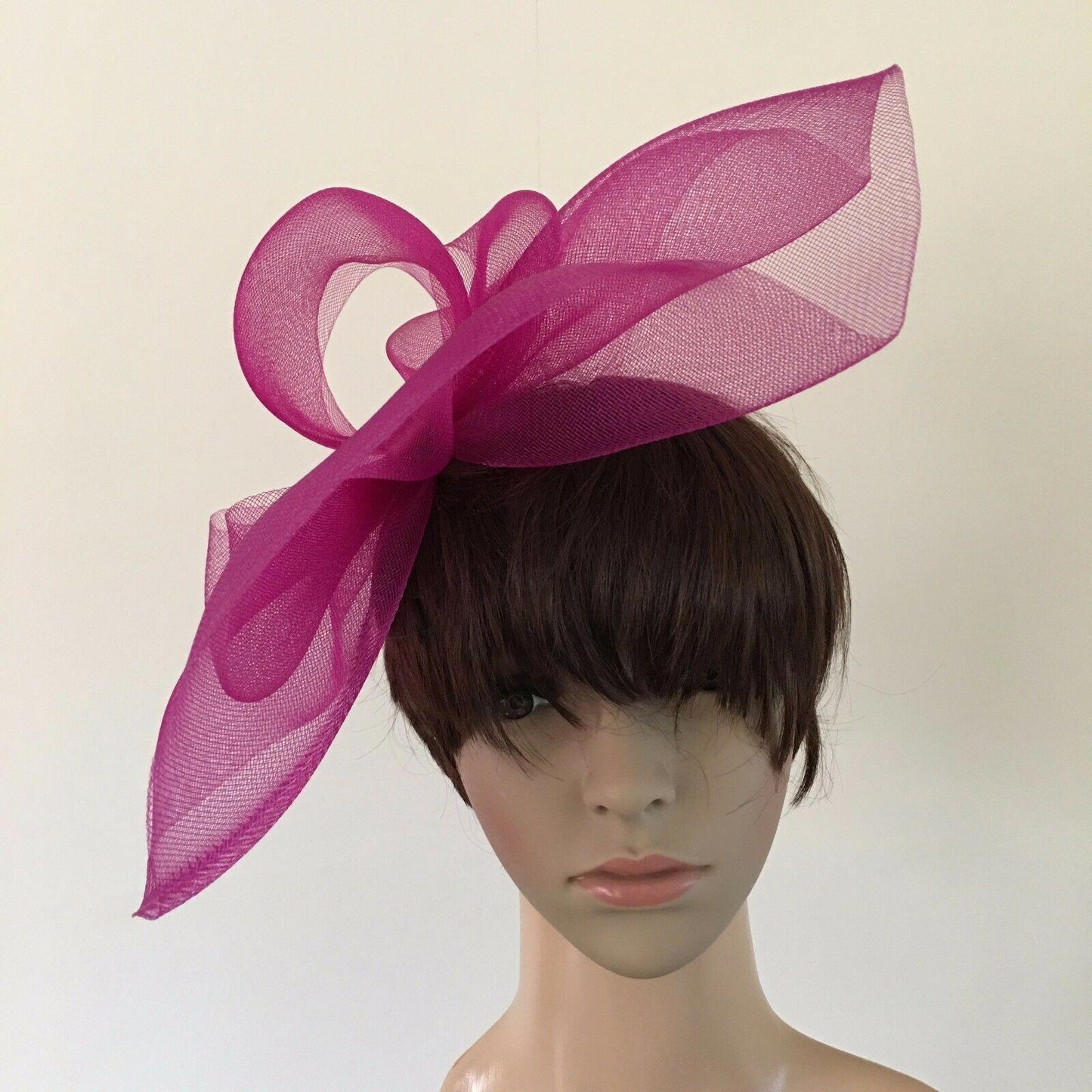 dark plum pink purple headband crinoline fascinator millinery hat wedding ascot