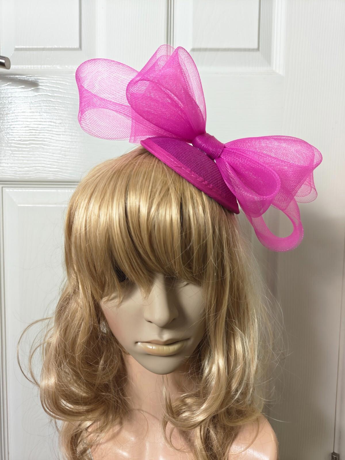 pink fascinator millinery burlesque headband wedding hat ascot race