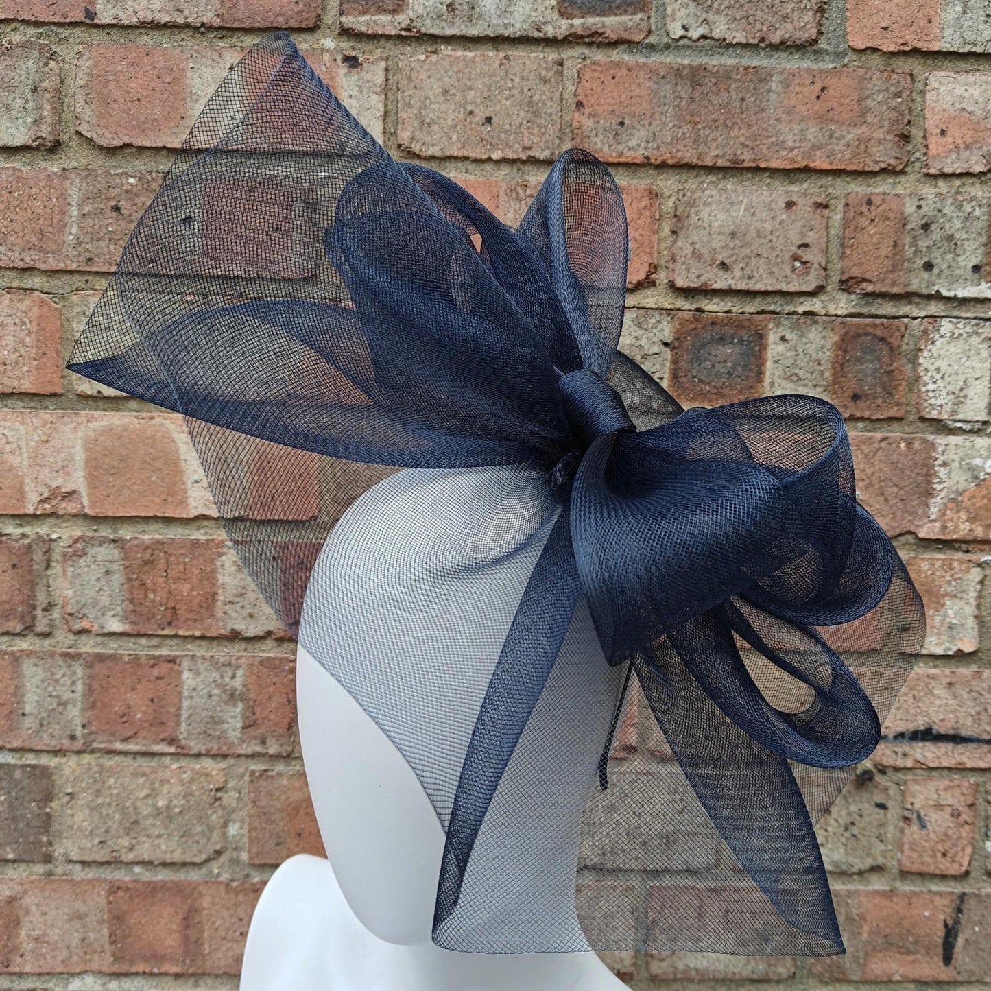 dark navy handmade fascinator millinery headband wedding hat race party