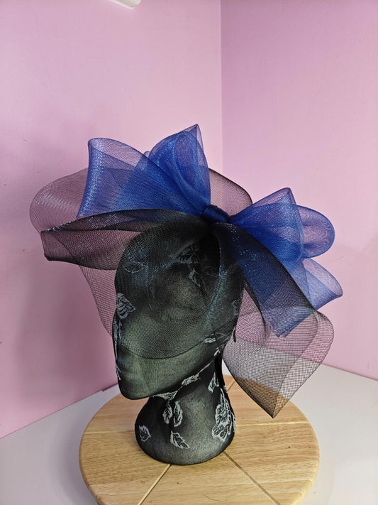 black blue fascinator millinery headband derby wedding hat ascot race