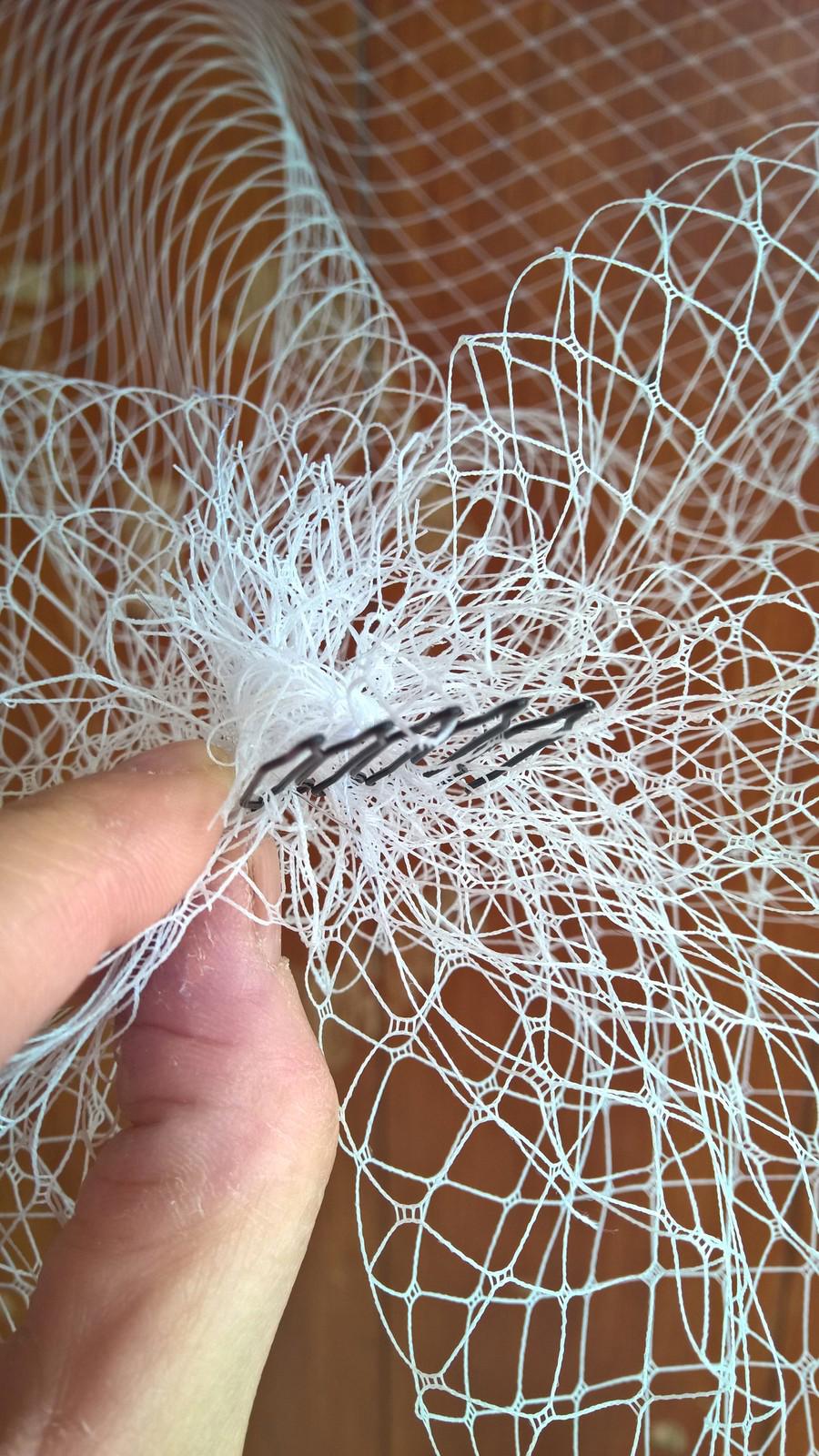 white ivory french veil veiling fascinator wedding bridal hair comb clip race