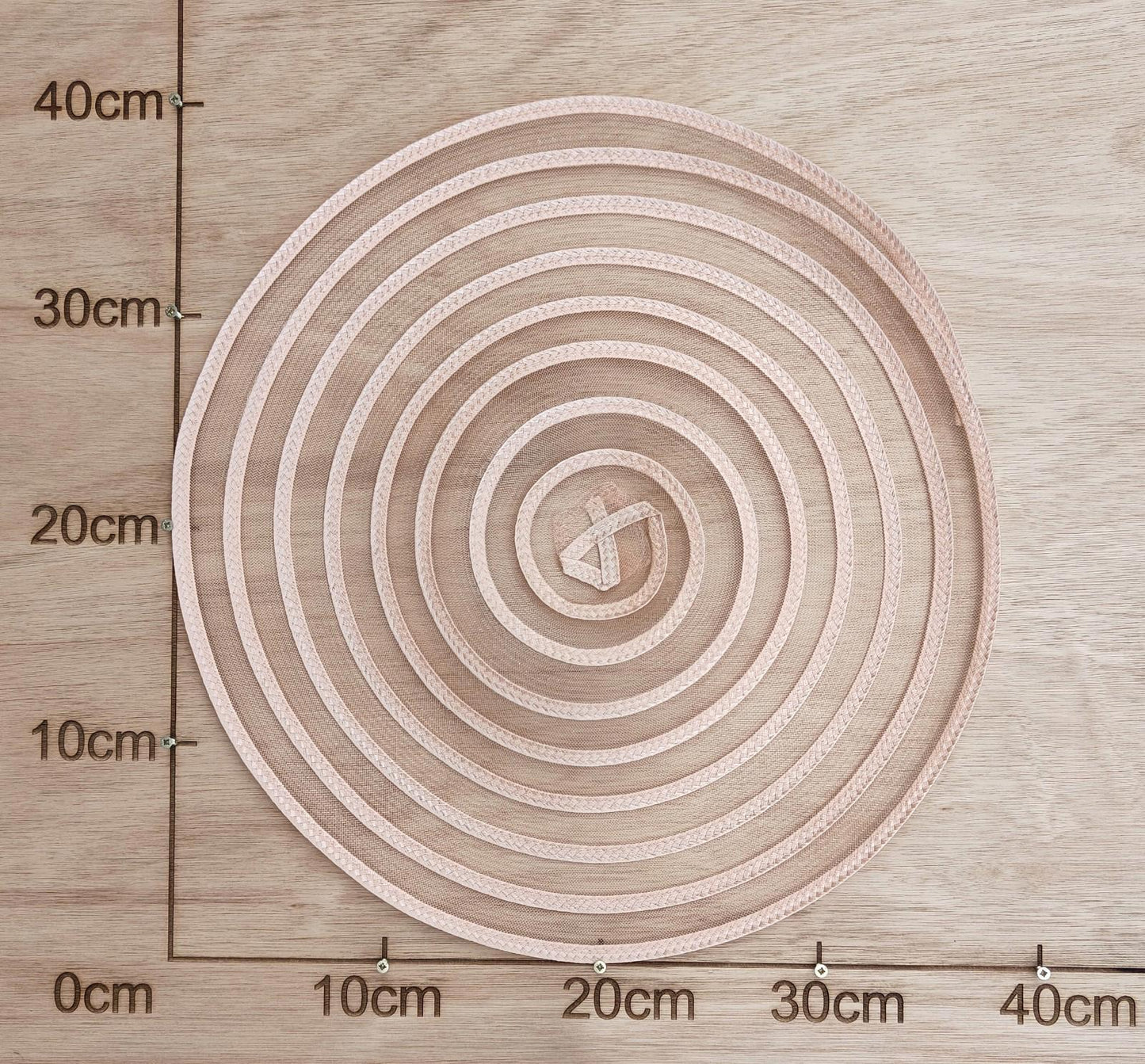 peach / pink large DIY crinoline straw fascinator craft base disc wedding hat