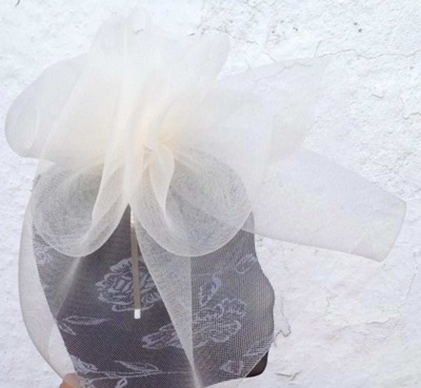 ivory fascinator millinery burlesque wedding hat ascot race bridal british