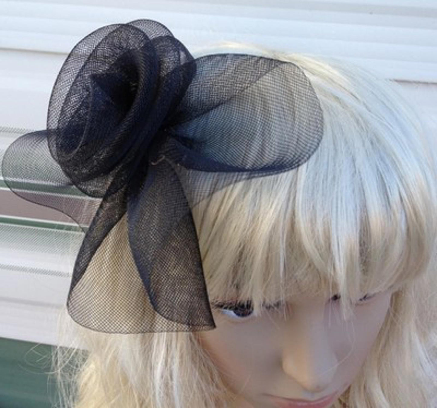 black fascinator millinery feather brooch clip wedding hat bridal ascot race