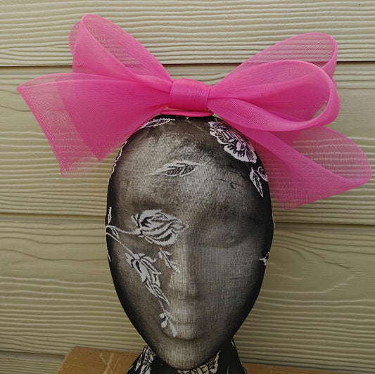 dark pink bow hair clip brooch fascinator millinery wedding hat race party