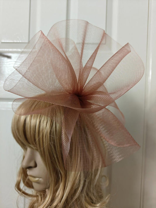 caramel red brown fascinator millinery burlesque headband wedding hat ascot race