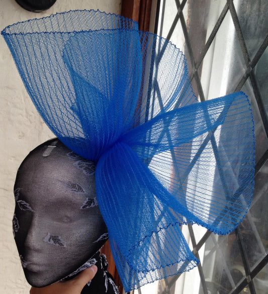 Blue fascinator millinery burlesque wedding hat hair piece ascot race bridal 1