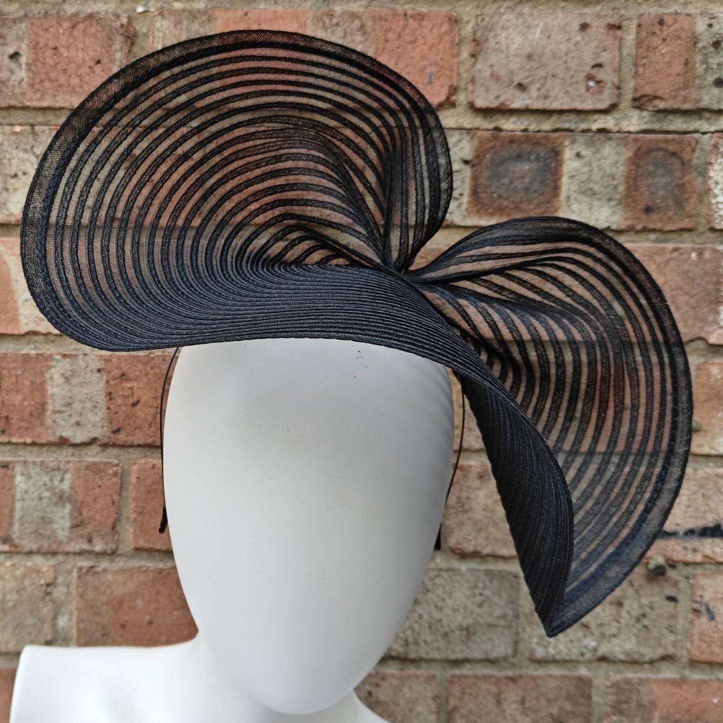 black crinoline fascinator millinery headband wedding hat party cosplay