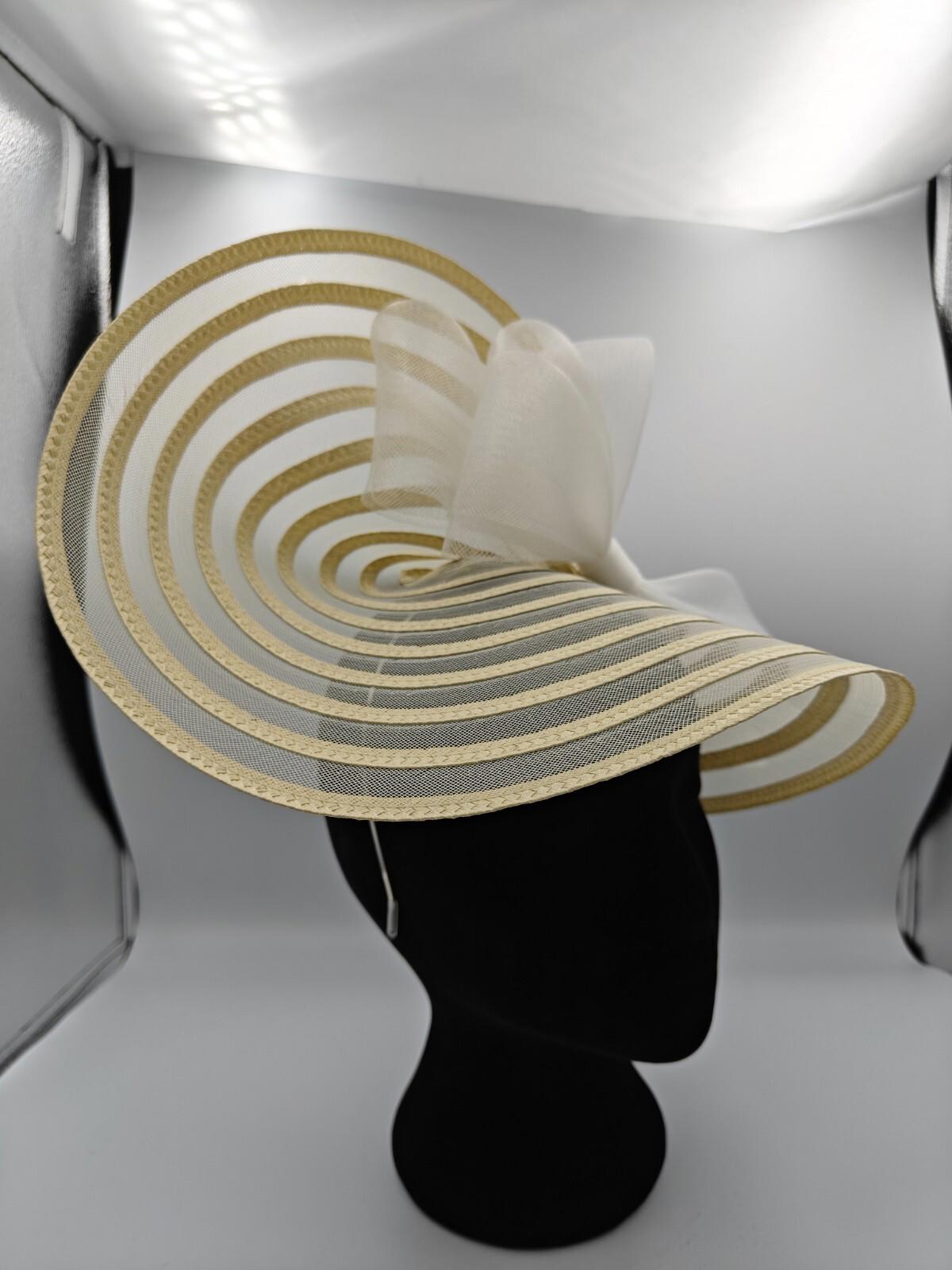 cream white bow straw fascinator millinery burlesque headband wedding hat