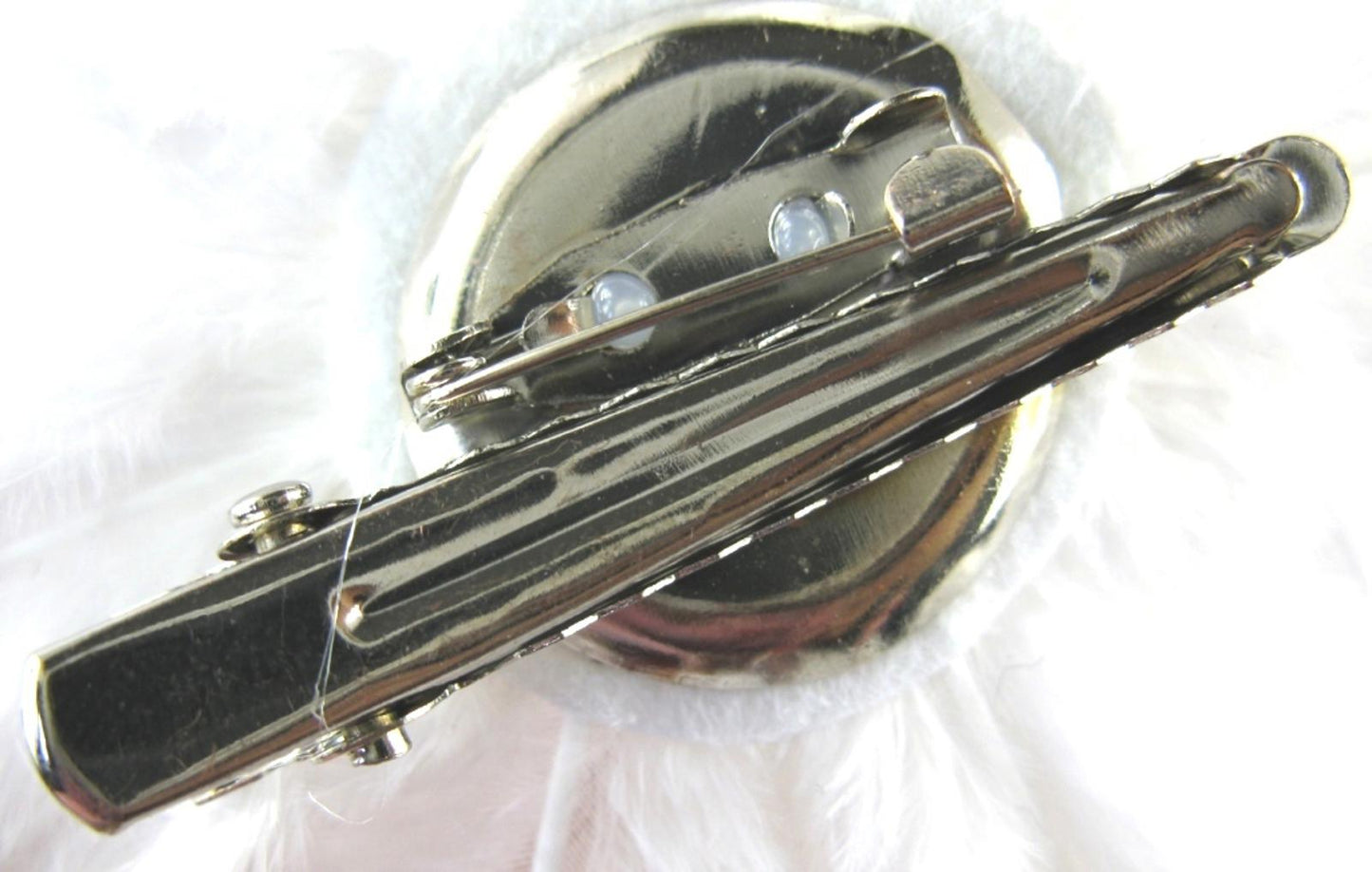 light brown fascinator millinery feather brooch clip wedding hair piece ascot