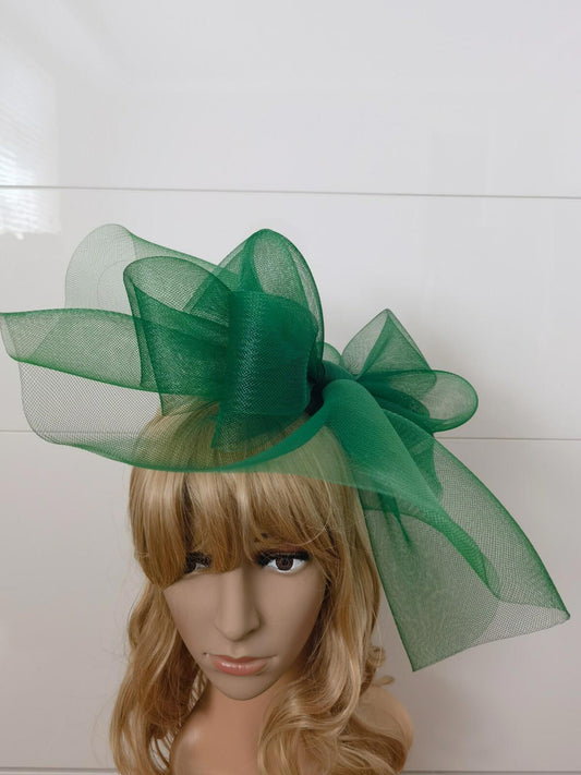 green fascinator millinery burlesque headband wedding hat hair piece