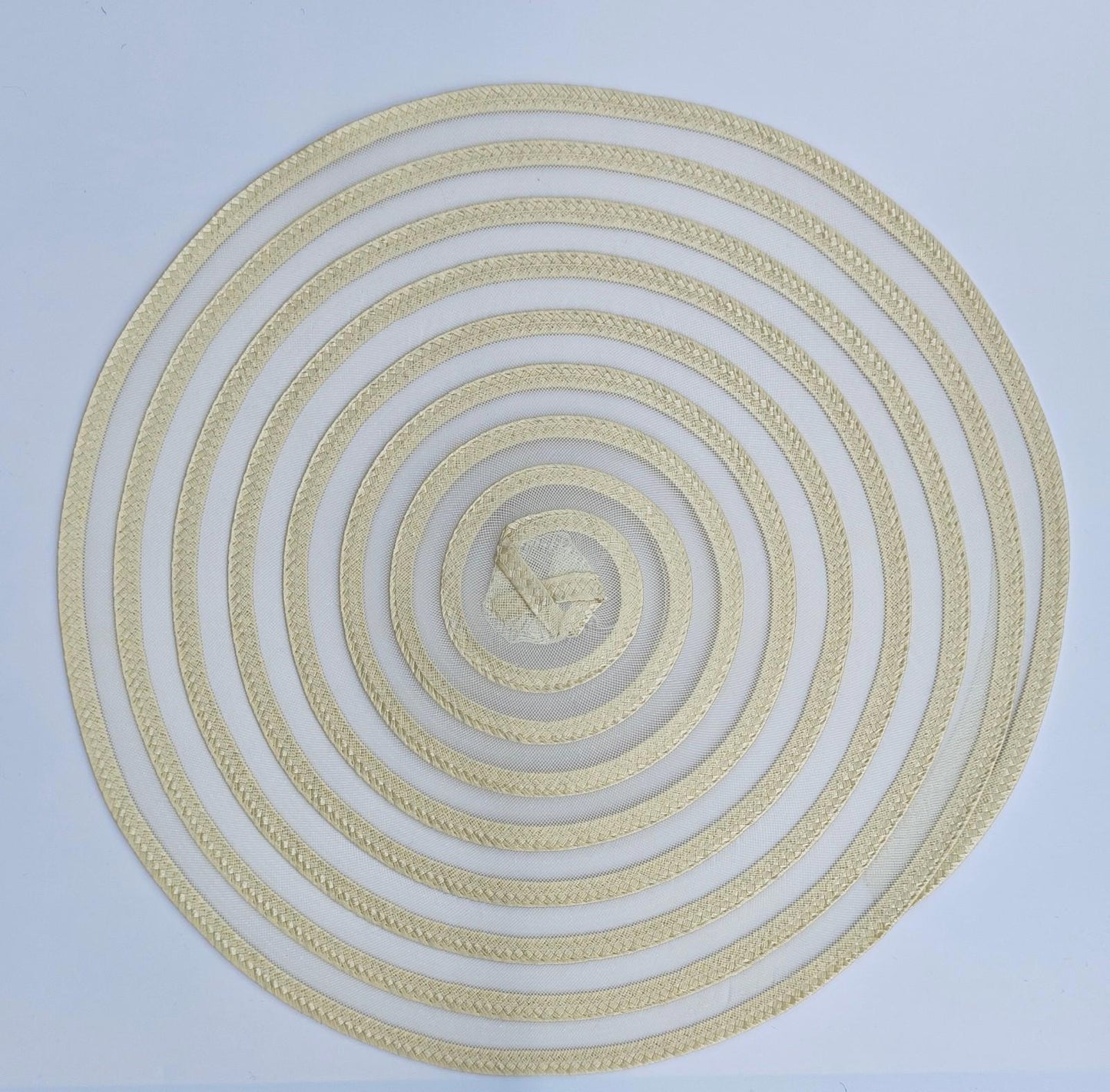 cream / ivory large DIY crinoline straw fascinator craft base disc wedding hat