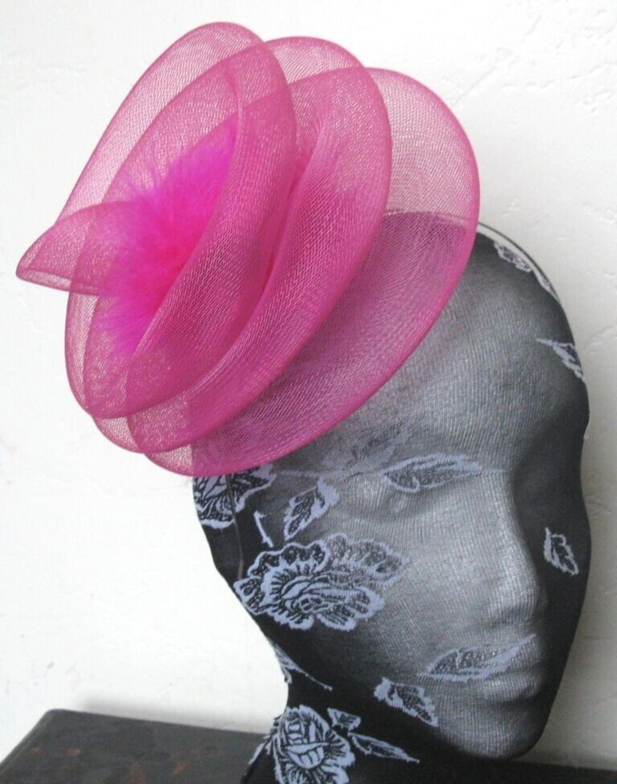 hot pink headband crinoline fascinator millinery hat wedding ascot