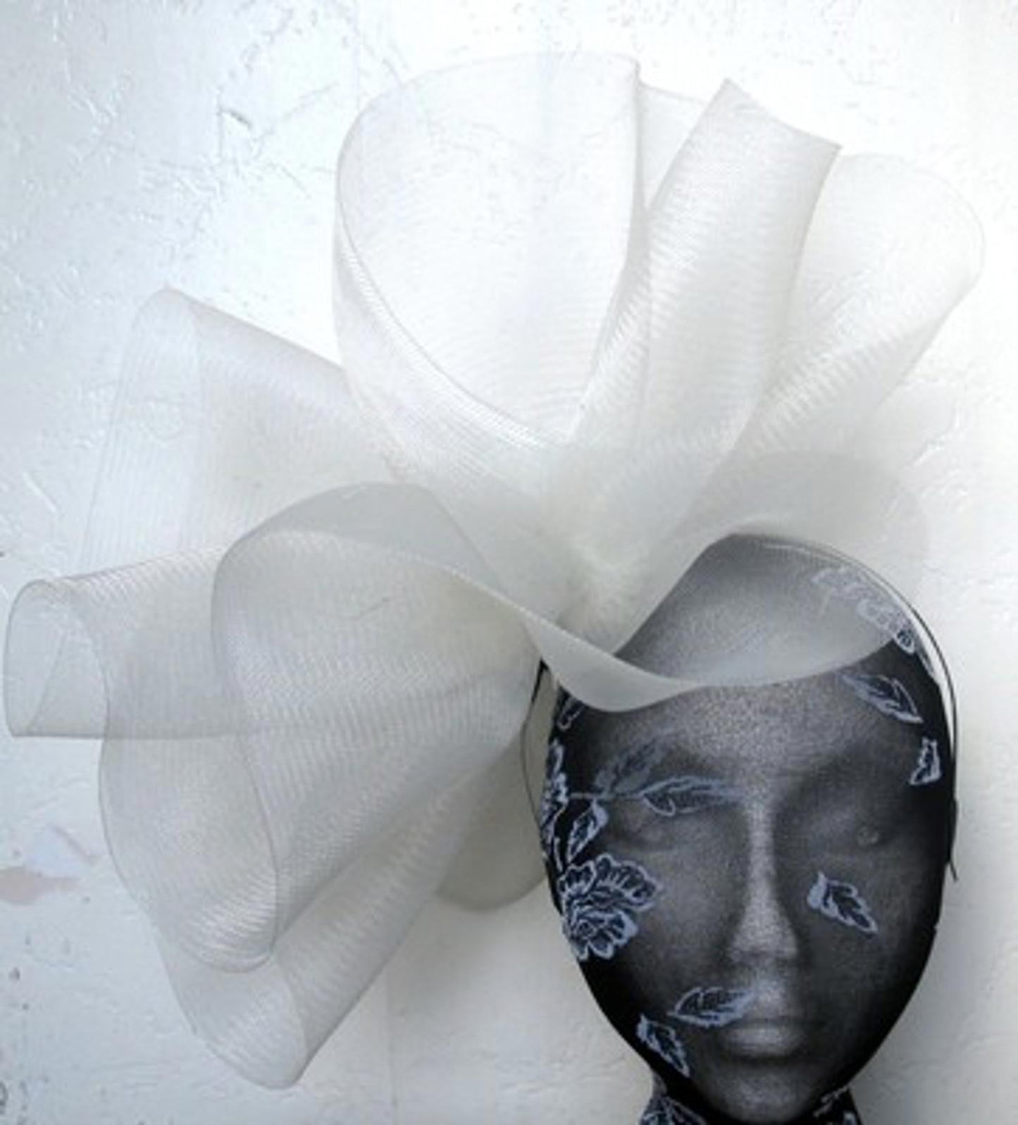 ivory feather fascinator millinery burlesque headband wedding hat hair piece