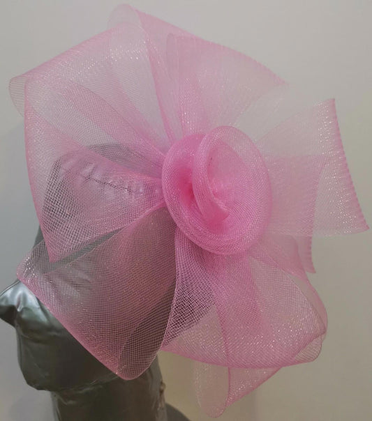 light pink fascinator millinery burlesque headband wedding hat hair piece