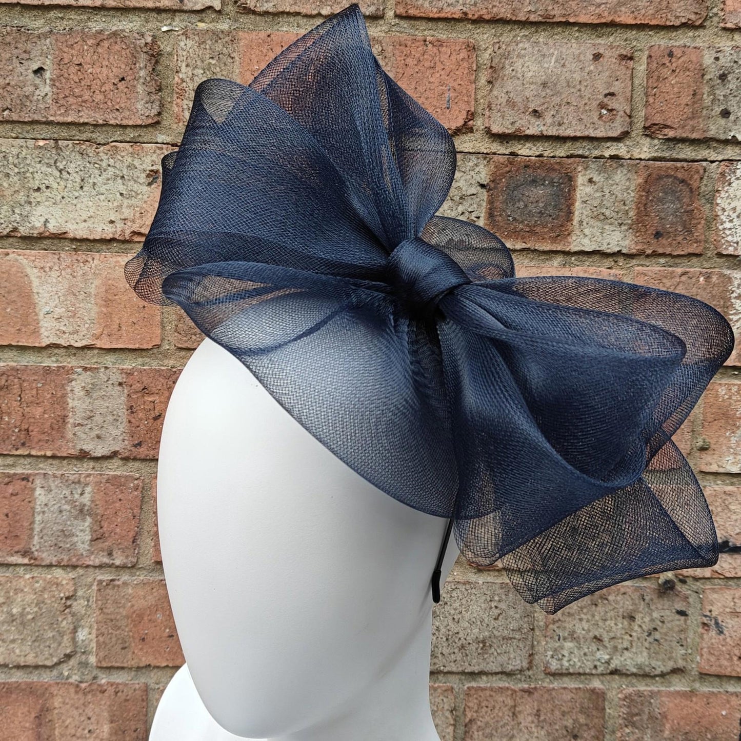 dark navy handmade fascinator millinery headband wedding hat race party