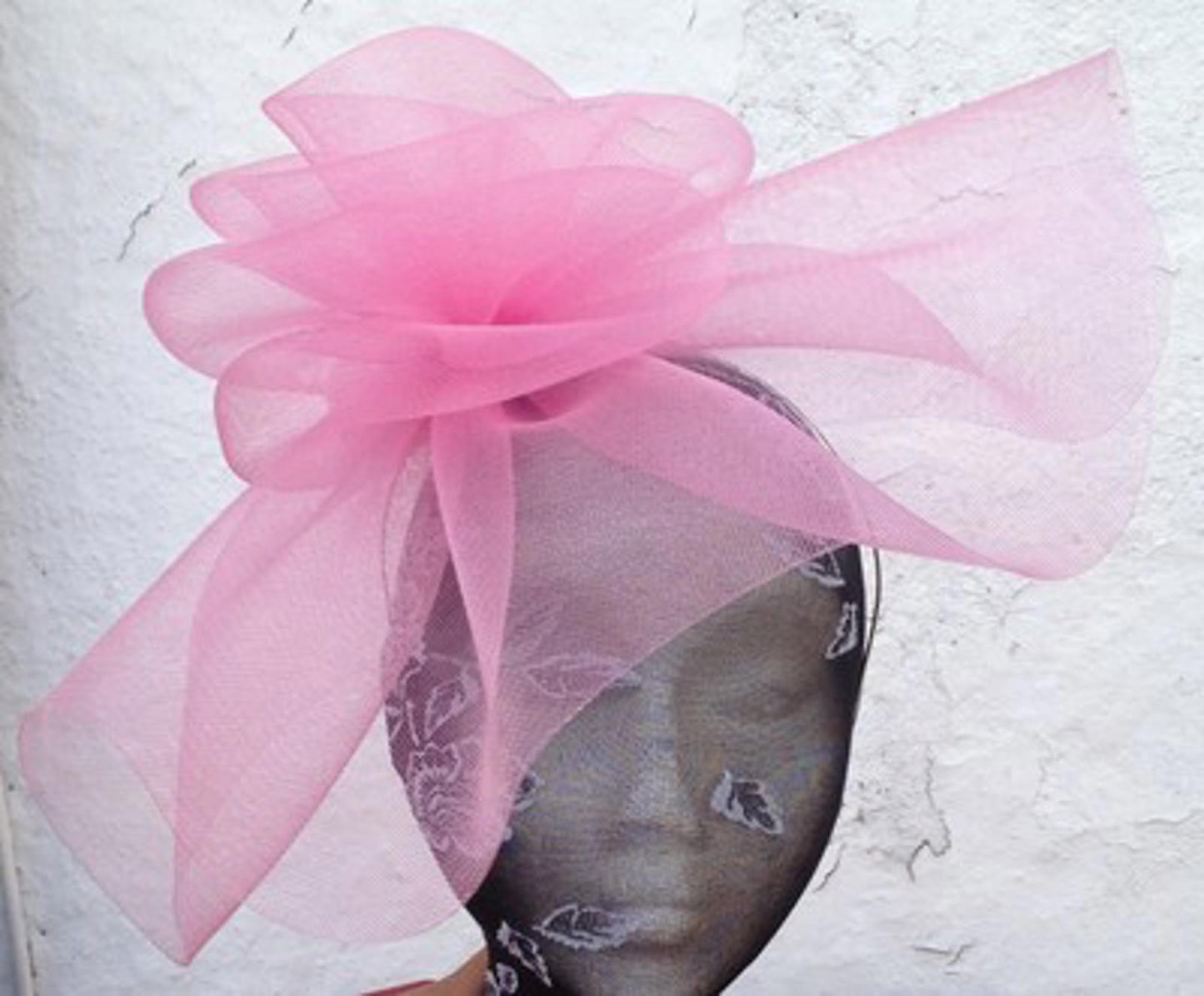 baby pink fascinator millinery burlesque wedding hat ascot race bridal party 1