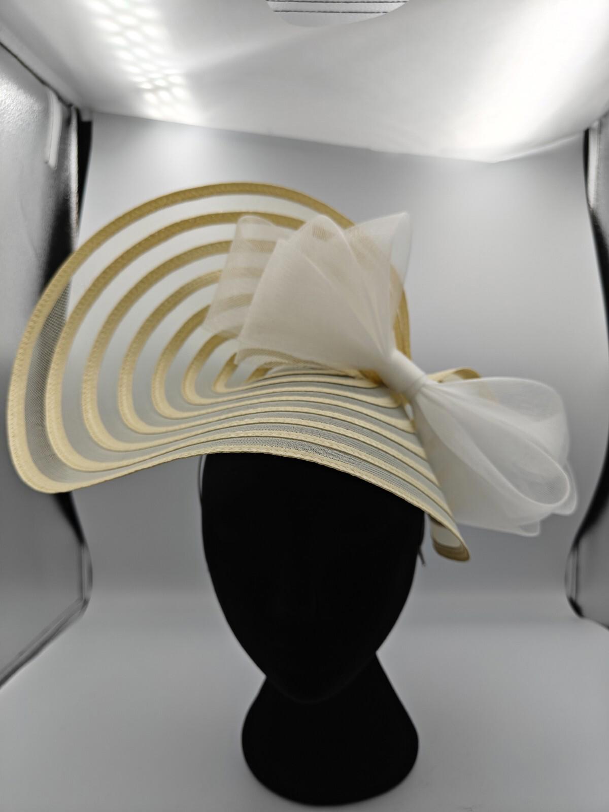 cream white bow straw fascinator millinery burlesque headband wedding hat