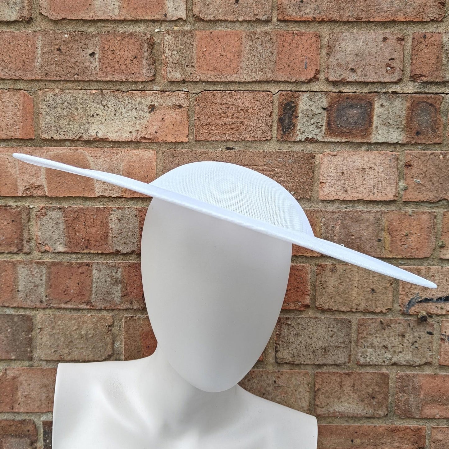 whitelarge wide brim plain hatinator fascinator base wedding hat