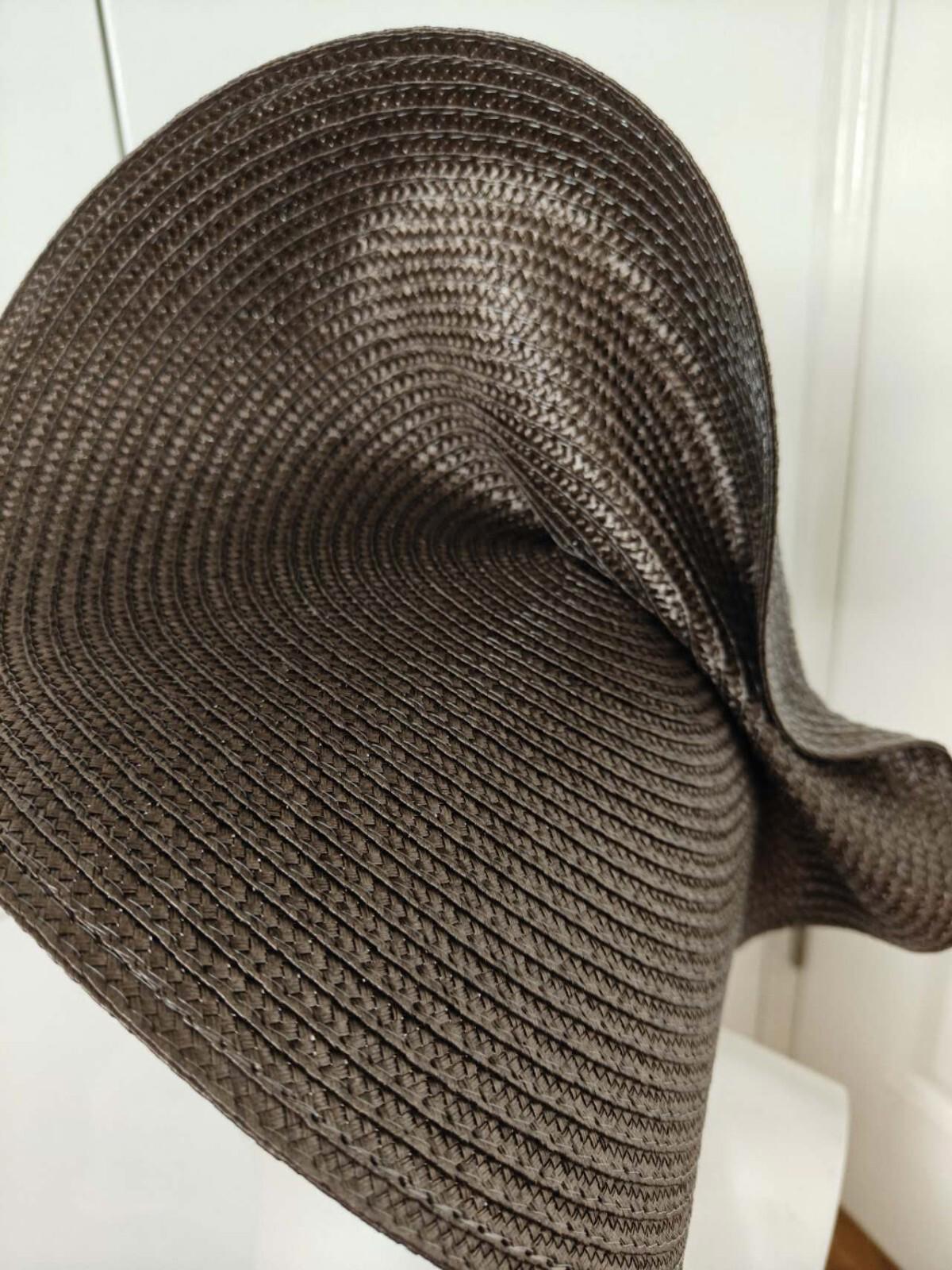 dark brown large straw fascinator millinery burlesque headband wedding hat