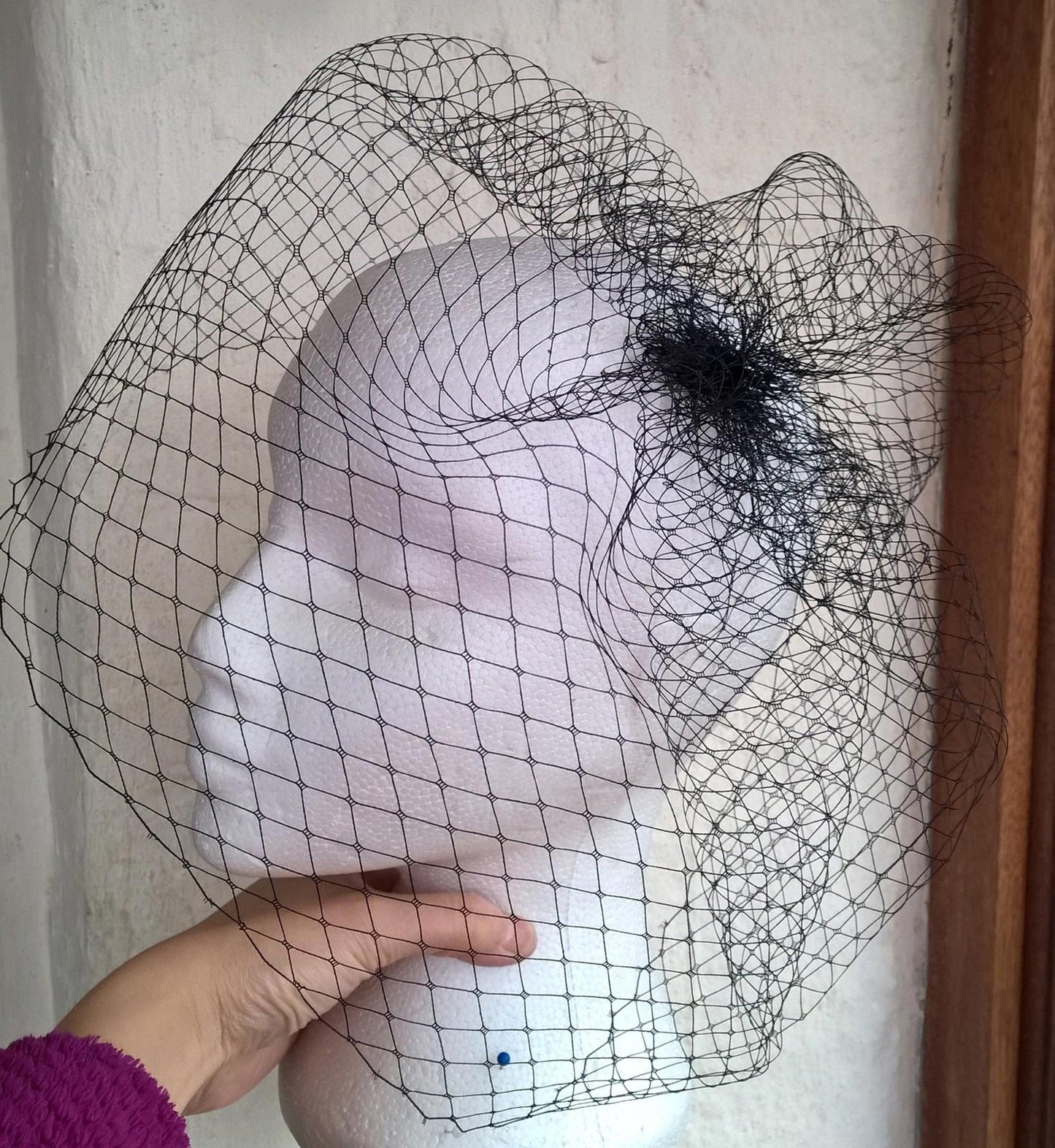 black french veil veiling fascinator wedding bridal funeral hair comb clip race