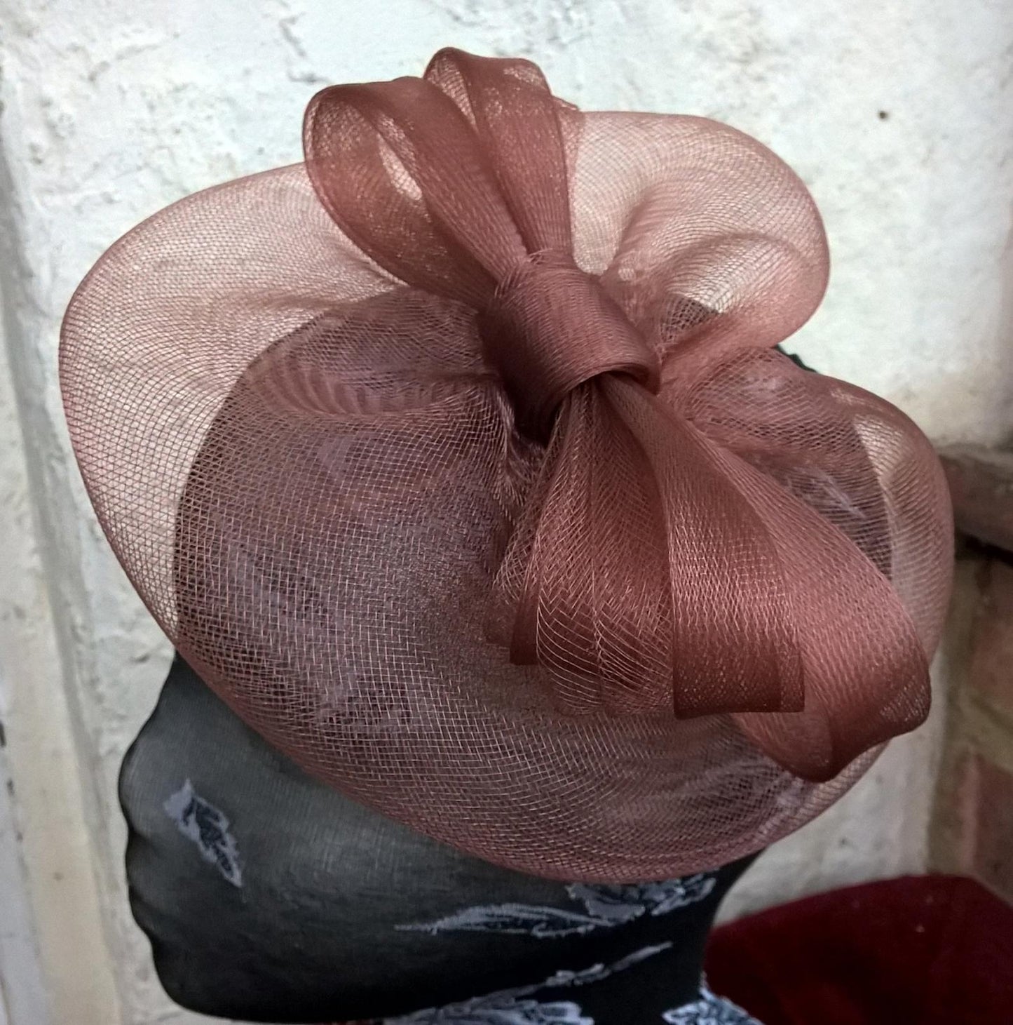 brown tan fascinator millinery burlesque wedding hat ascot race bridal party