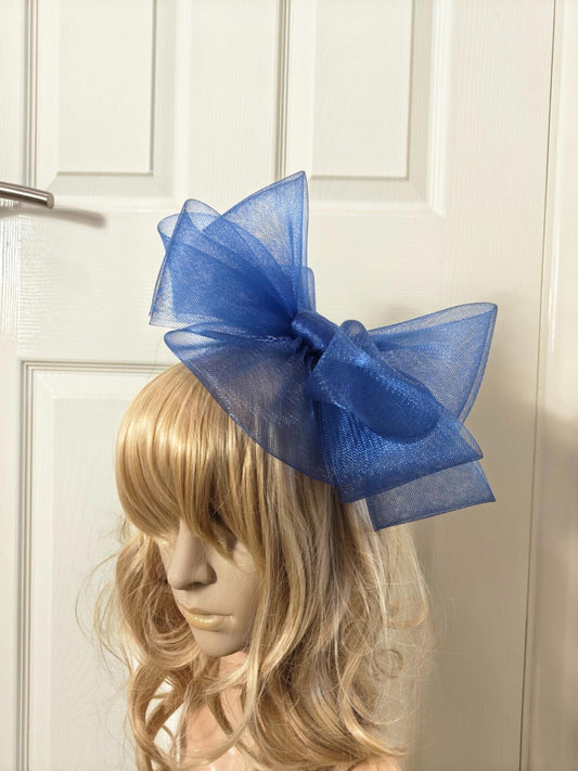 blue fascinator millinery burlesque headband wedding hat ascot race