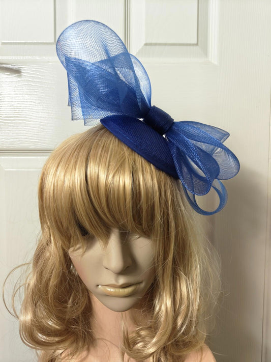 blue fascinator millinery burlesque headband wedding hat ascot race