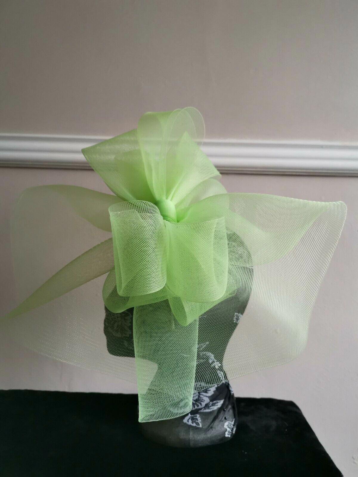 green headband crin fascinator millinery hat wedding ascot