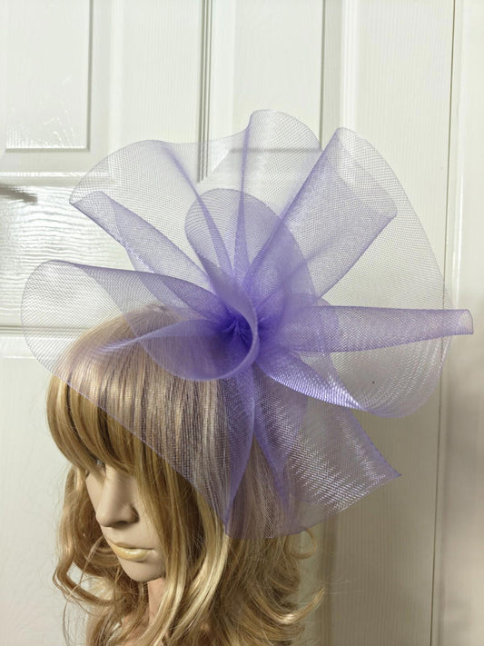 lilac purple fascinator millinery burlesque headband wedding hat ascot race