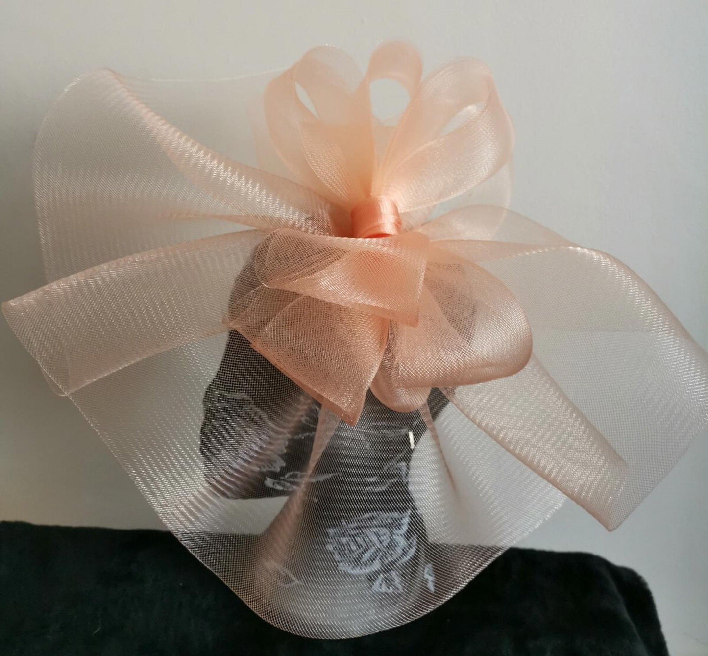 Peach nude coral salmon fascinator millinery burlesque wedding hat hair piece