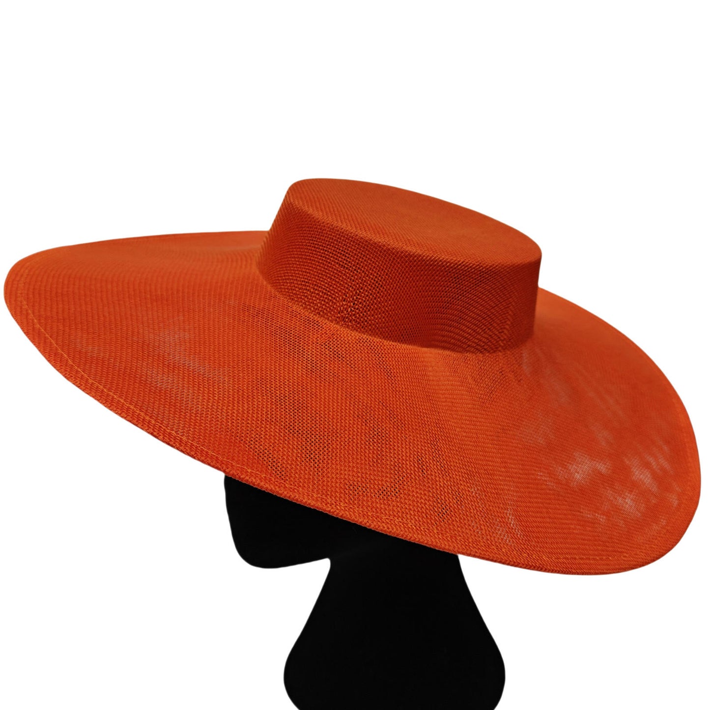 orange large wide brim DIY fascinator base wedding hat Kentucky Derby Ascot