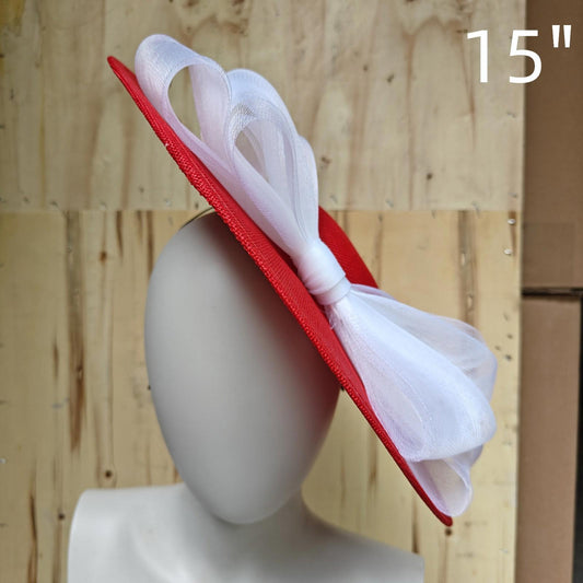 red white fascinator wedding hatinator hat Kentucky Derby Royal Ascot bow