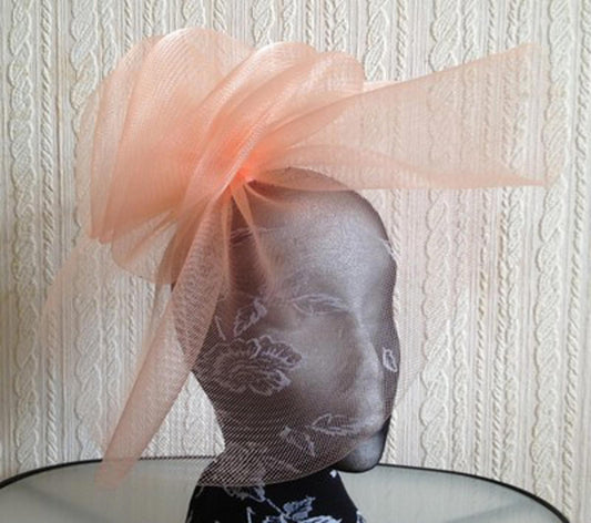 nude peach coral headband fascinator millinery hat wedding ascot hair piece race