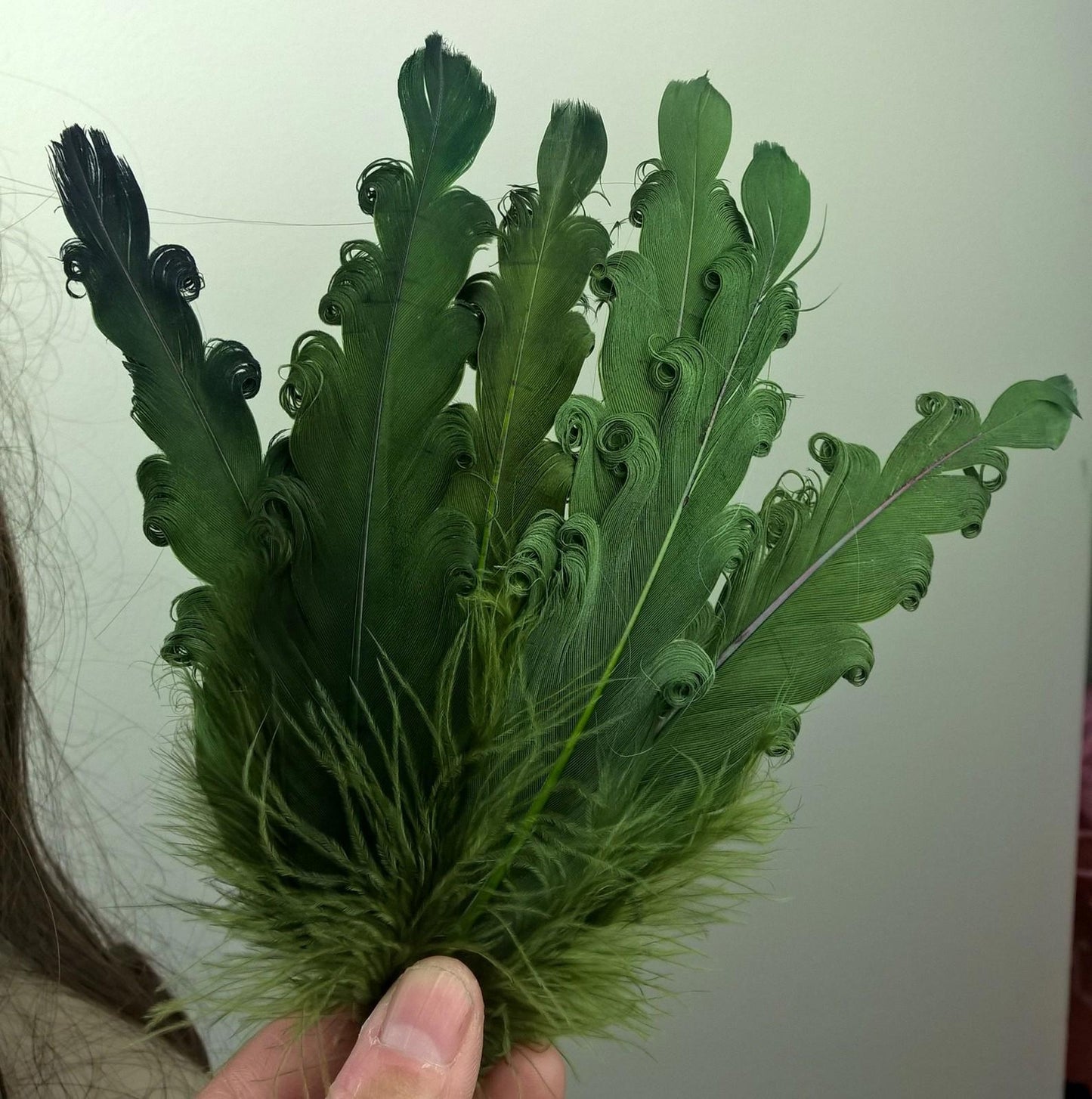 green feather fascinator millinery hair clip wedding piece ascot race dance x