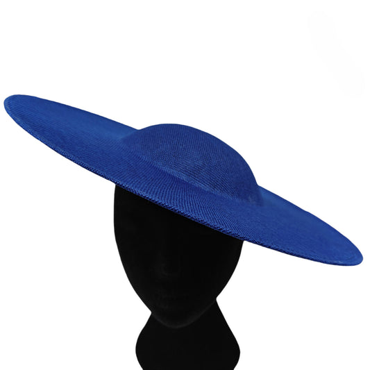 royal blue large wide brim DIY fascinator base wedding hat Kentucky Derby Ascot